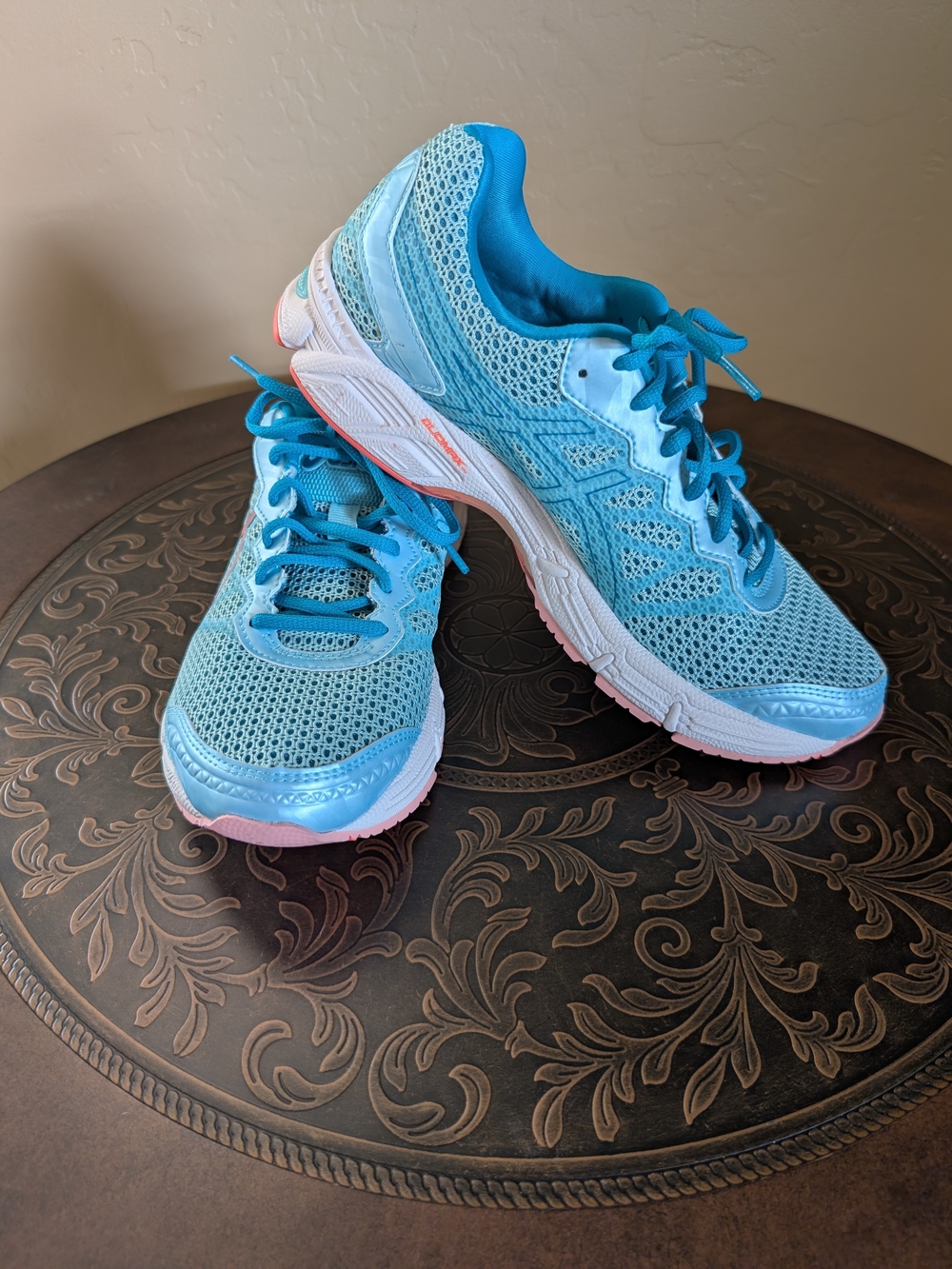 Women's Asics Gel Enhance Ultra 4.0 Aqua Blue Mesh Running Shoe
